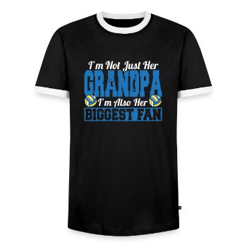 Grandfather I'm Her Grandpa I'm Her Biggest Fan Vo - Men's Ringer Shirt - black/white - Front - AI Model Female 172 light (172cm) & AI Model Male 178 light (178cm)