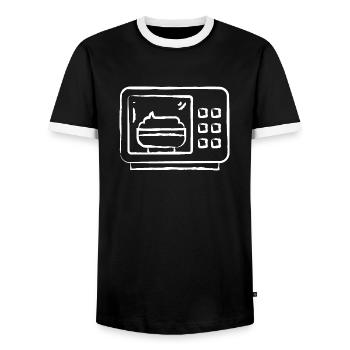 Micro-ondes dessiné à la main - T-shirt contrasté Homme - noir/blanc - Devant - AI Model Female 172 light (172cm) & AI Model Male 178 light (178cm)
