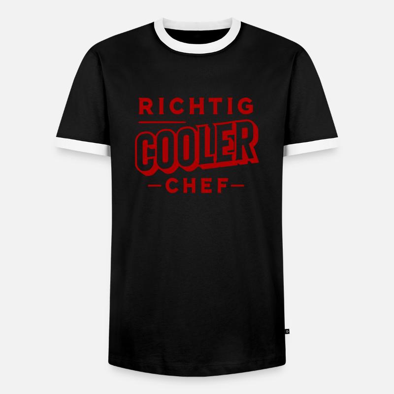 Richtig cooler Chef - Männer Kontrast-T-Shirt - Schwarz/Weiß