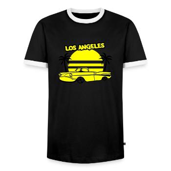Los Angeles Lowrider - Männer Kontrast-T-Shirt - Schwarz/Weiß - Vorne - AI Model Female 172 light (172cm) & AI Model Male 178 light (178cm)