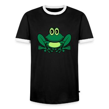 Sweet funny frog - Men's Ringer Shirt - black/white - Front - AI Model Female 172 light (172cm) & AI Model Male 178 light (178cm)