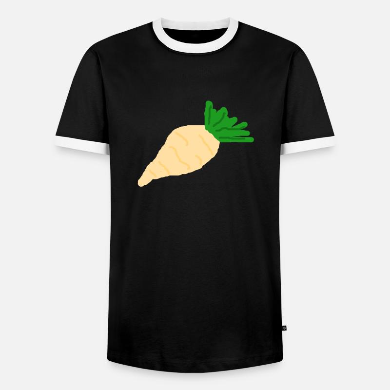 Radish sugar beet root vegetables - Men's Ringer Shirt - black/white