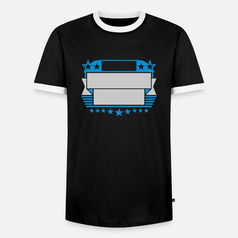Text einfügen Rahmen Schild - Männer Kontrast-T-Shirt - Schwarz/Weiß
