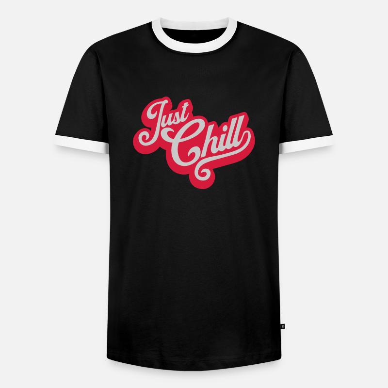 Just Chill Text Logo - Männer Kontrast-T-Shirt - Schwarz/Weiß