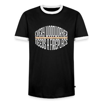 lumberman a carpenters prayer tshirts hobbyists - Männer Kontrast-T-Shirt - Schwarz/Weiß - Vorne - AI Model Female 172 light (172cm) & AI Model Male 178 light (178cm)