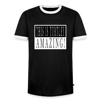 cool awesome tortoises earth save the turtles wave - Männer Kontrast-T-Shirt - Schwarz/Weiß - Vorne - AI Model Female 172 light (172cm) & AI Model Male 178 light (178cm)