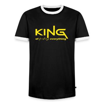 King of everything gift saying yellow - Men's Ringer Shirt - black/white - Front - AI Model Female 172 light (172cm) & AI Model Male 178 light (178cm)