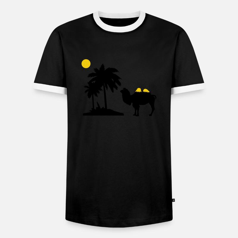 Kamel - Männer Kontrast-T-Shirt - Schwarz/Weiß