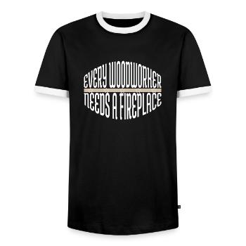 cutter funny carpenter chainsaw carpenter - Männer Kontrast-T-Shirt - Schwarz/Weiß - Vorne - AI Model Female 172 light (172cm) & AI Model Male 178 light (178cm)