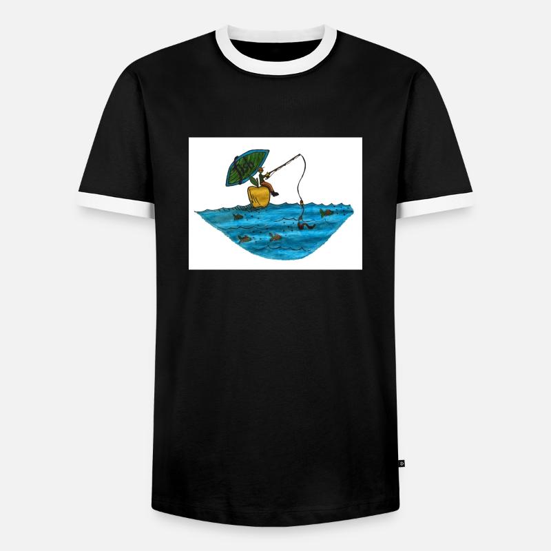Fisch - Männer Kontrast-T-Shirt - Schwarz/Weiß