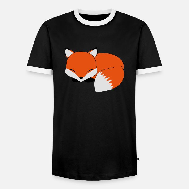 Sleeping fox - Men's Ringer Shirt - black/white