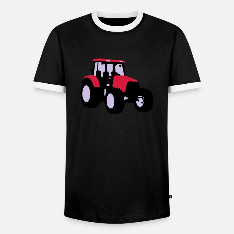 Traktor - Männer Kontrast-T-Shirt - Schwarz/Weiß