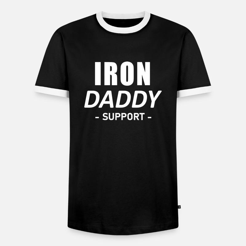 IRON DADDY SUPPORT - Männer Kontrast-T-Shirt - Schwarz/Weiß