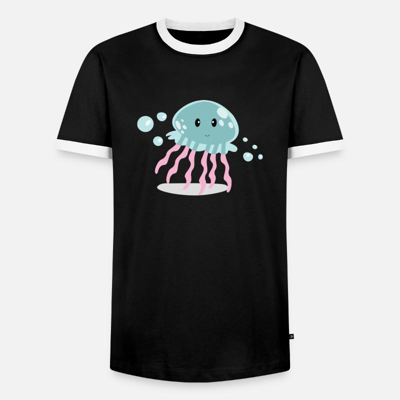 Jellyfish - Men's Ringer Shirt - black/white