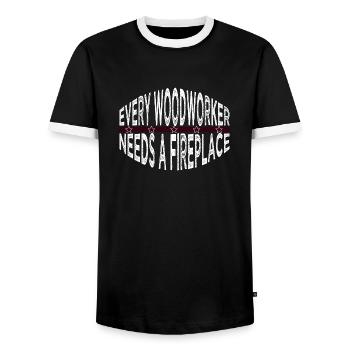 outils forestier amour bday charpentier blagues exploitation forestière - T-shirt contrasté Homme - noir/blanc - Devant - AI Model Female 172 light (172cm) & AI Model Male 178 light (178cm)