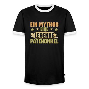 Ein Mythos eine Legende Patenonkel Taufpate - Männer Kontrast-T-Shirt - Schwarz/Weiß - Vorne - AI Model Female 172 light (172cm) & AI Model Male 178 light (178cm)