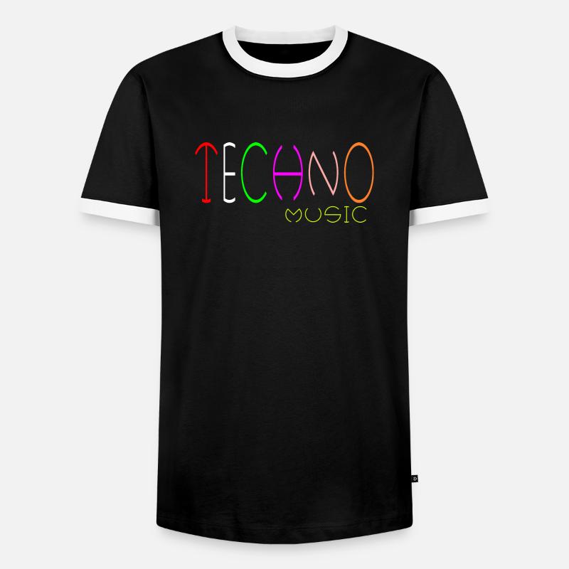 Techno-Musik - Männer Kontrast-T-Shirt - Schwarz/Weiß