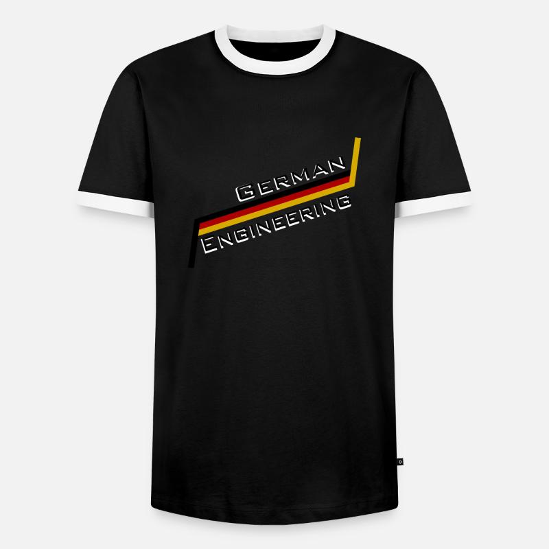 German Engineering - Männer Kontrast-T-Shirt - Schwarz/Weiß
