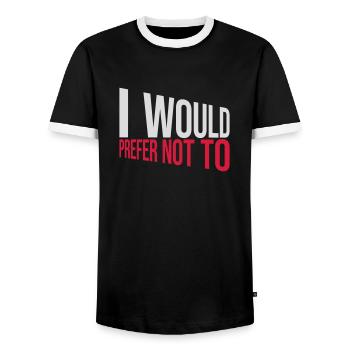 Je préfère ne pas - T-shirt contrasté Homme - noir/blanc - Devant - AI Model Female 172 light (172cm) & AI Model Male 178 light (178cm)