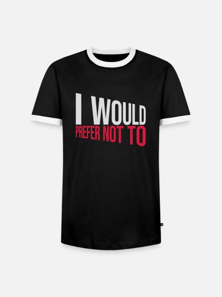 I prefer not to - Men's Ringer Shirt - black/white