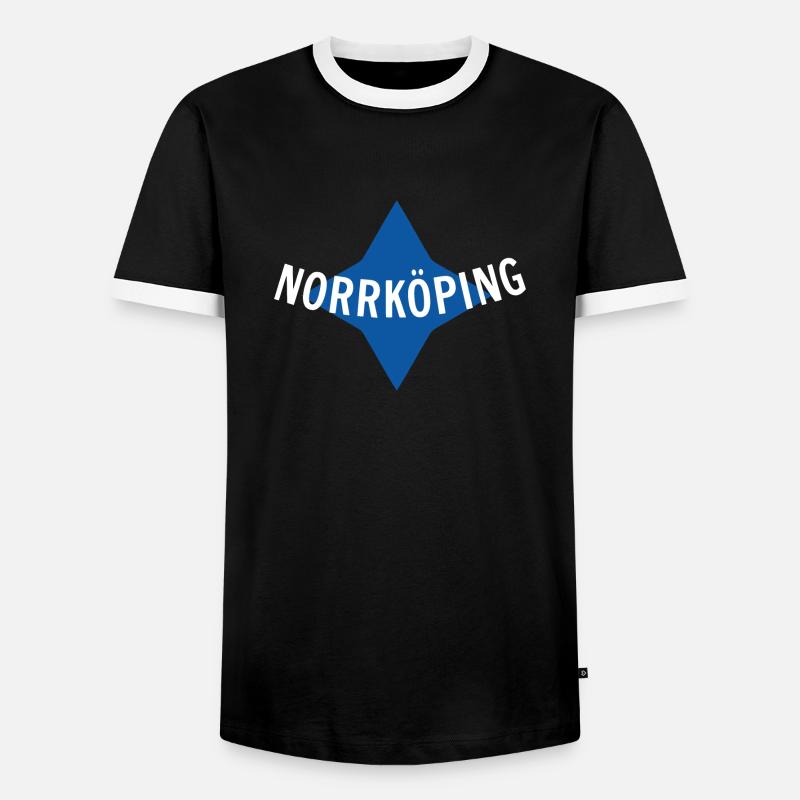 Norrköping - Men's Ringer Shirt - black/white