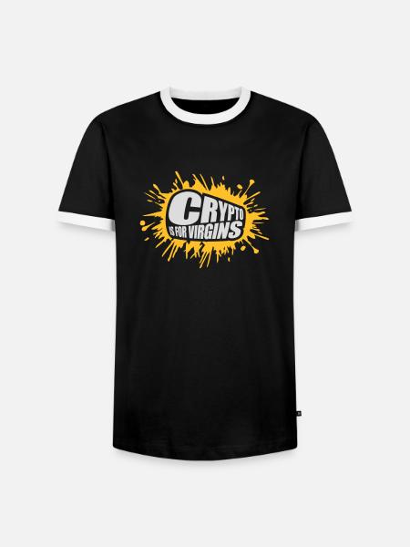 crypto is for virgins - Men's Ringer Shirt - black/white