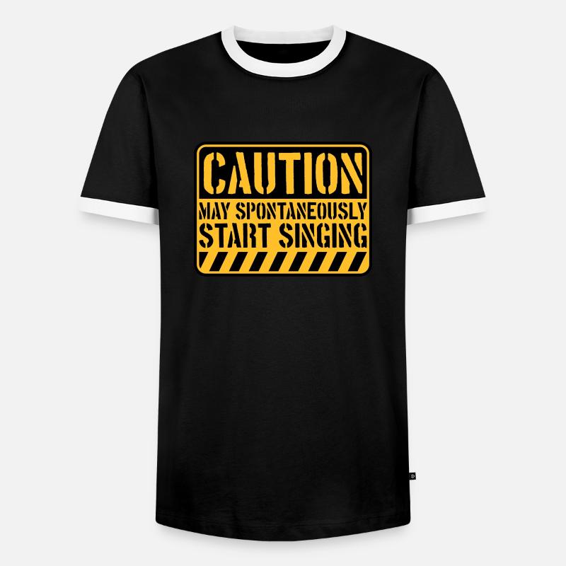 may spontaneously start singing - Men's Ringer Shirt - black/white