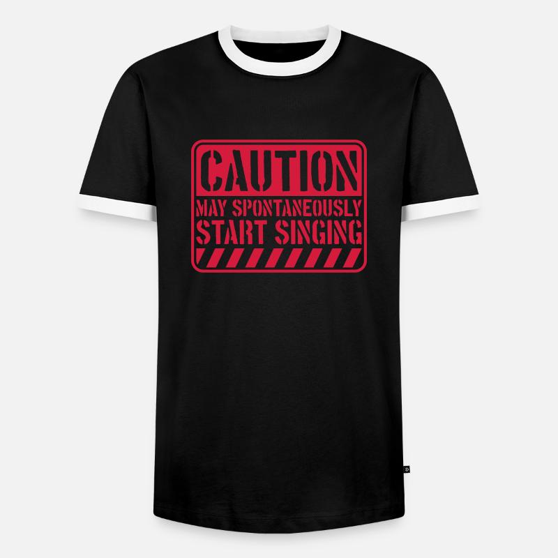 may spontaneously start singing - Men's Ringer Shirt - black/white