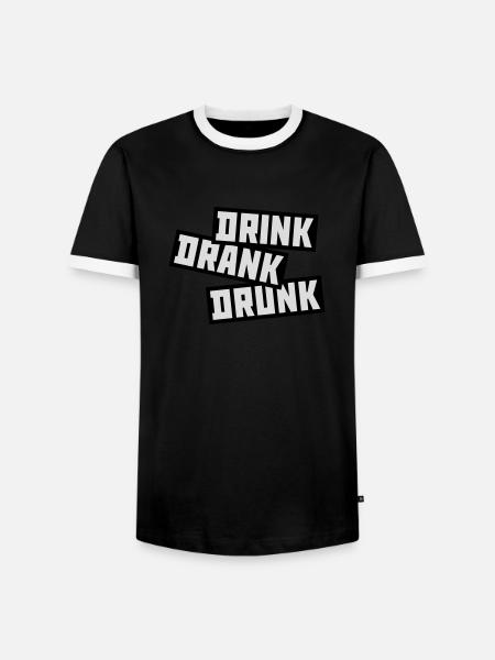 drink drank drunk quote - Men's Ringer Shirt - black/white