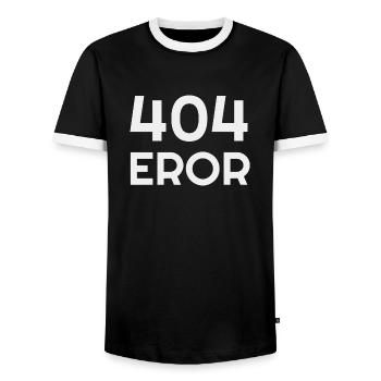 Erreur 404 - T-shirt contrasté Homme - noir/blanc - Devant - AI Model Female 172 light (172cm) & AI Model Male 178 light (178cm)