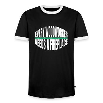déclaration forestière travail forestier blague - T-shirt contrasté Homme - noir/blanc - Devant - AI Model Female 172 light (172cm) & AI Model Male 178 light (178cm)