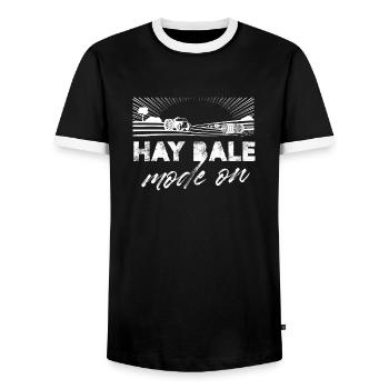 Hay Bale Mode On Straw Baling Hay Farming - Männer Kontrast-T-Shirt - Schwarz/Weiß - Vorne - AI Model Female 172 light (172cm) & AI Model Male 178 light (178cm)