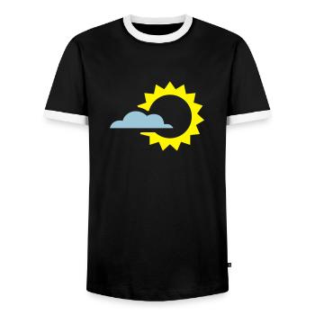 Wetter - Männer Kontrast-T-Shirt - Schwarz/Weiß - Vorne - AI Model Female 172 light (172cm) & AI Model Male 178 light (178cm)