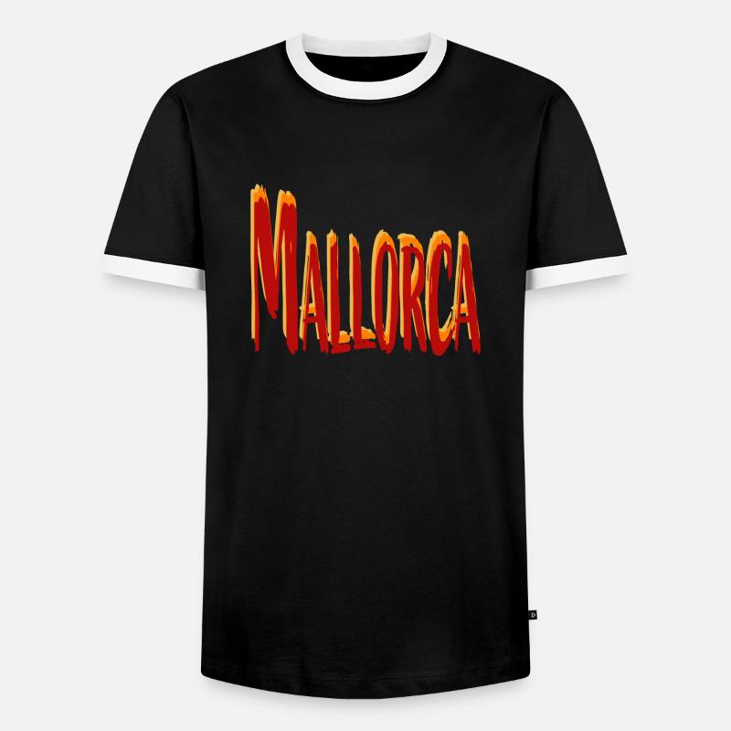 Mallorca 1 - Männer Kontrast-T-Shirt - Schwarz/Weiß