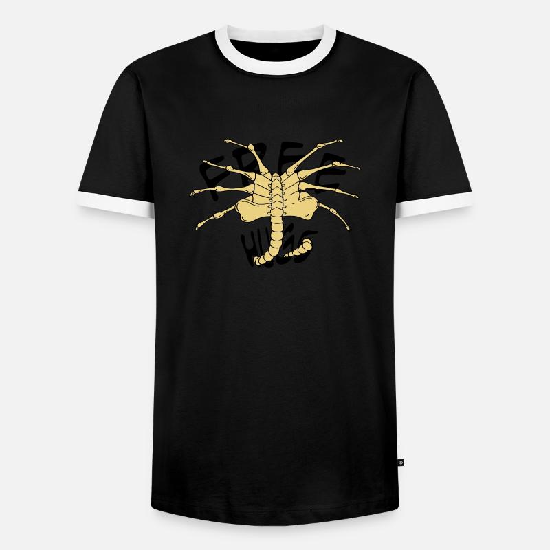 free_huggs - Men's Ringer Shirt - black/white