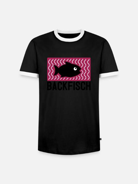 Backfisch - Männer Kontrast-T-Shirt - Schwarz/Weiß