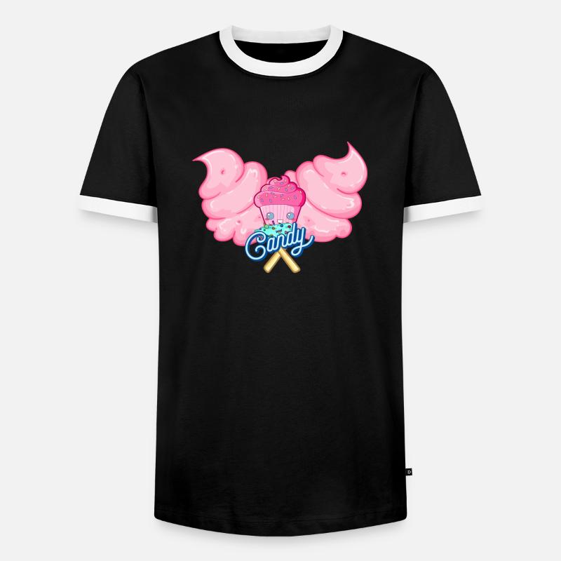 Candy Candy - Männer Kontrast-T-Shirt - Schwarz/Weiß