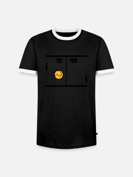 Retro Tennis - Men's Ringer Shirt - black/white