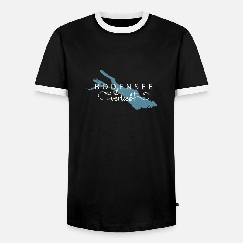 Bodensee verliebt - Männer Kontrast-T-Shirt - Schwarz/Weiß
