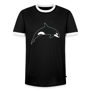 Épaulard Orque Épaulard - T-shirt contrasté Homme - noir/blanc - Devant - AI Model Female 172 light (172cm) & AI Model Male 178 light (178cm)