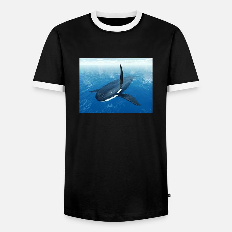 Schwertwal, Orca, Killerwal - Männer Kontrast-T-Shirt - Schwarz/Weiß