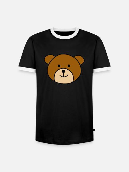 Ours mignon - T-shirt contrasté Homme - noir/blanc