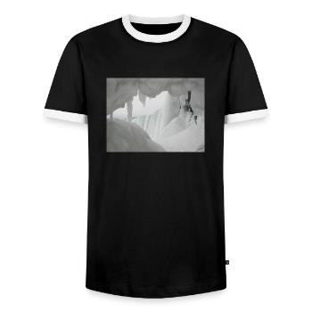 Frozen Niagara Falls - Men's Ringer Shirt - black/white - Front - AI Model Female 172 light (172cm) & AI Model Male 178 light (178cm)
