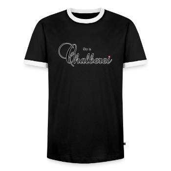 Chalberei, ...eso e - Männer Kontrast-T-Shirt - Schwarz/Weiß - Vorne - AI Model Female 172 light (172cm) & AI Model Male 178 light (178cm)