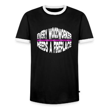 funny woodworking daddesign mason present - Männer Kontrast-T-Shirt - Schwarz/Weiß - Vorne - AI Model Female 172 light (172cm) & AI Model Male 178 light (178cm)