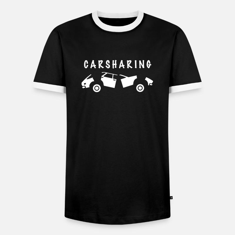 Carsharing - einfach das Auto teilen - Männer Kontrast-T-Shirt - Schwarz/Weiß