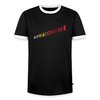 Toutes mes propres cascades - T-shirt contrasté Homme - noir/blanc - Devant - AI Model Female 172 light (172cm) & AI Model Male 178 light (178cm)