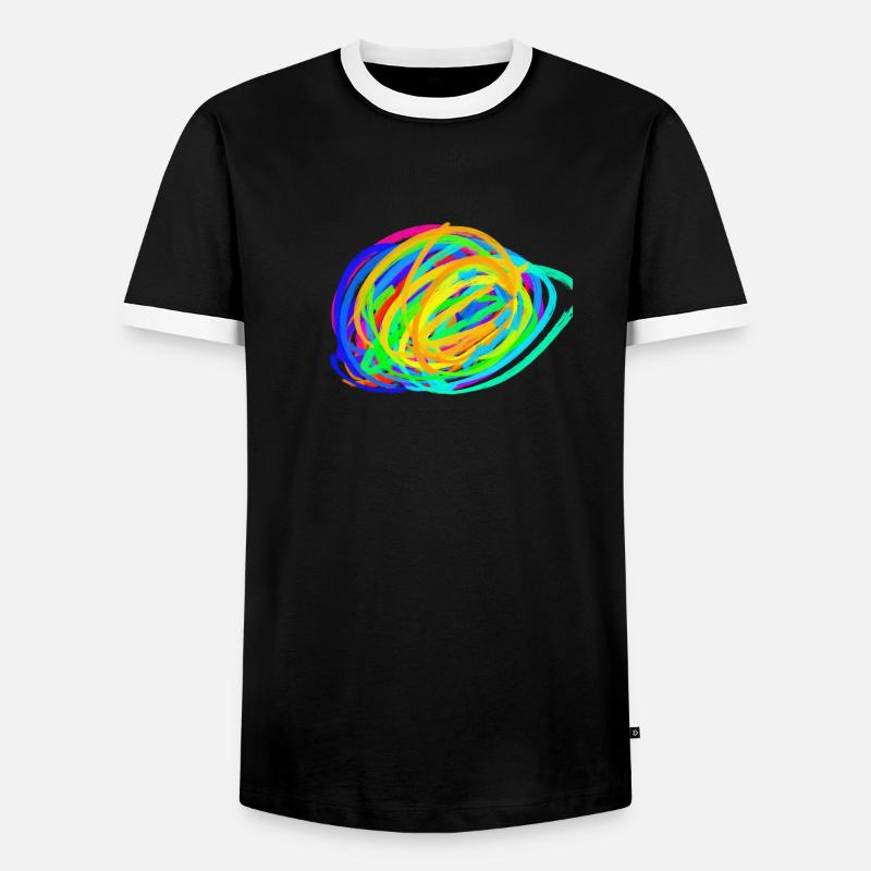 Bunte Explosion - Männer Kontrast-T-Shirt - Schwarz/Weiß