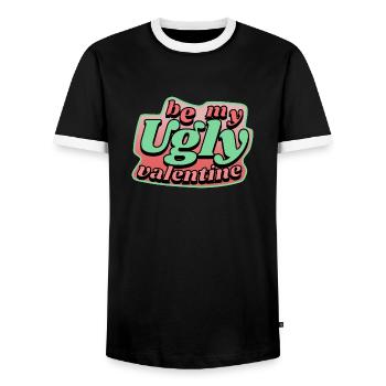 be my ugly valentine - Männer Kontrast-T-Shirt - Schwarz/Weiß - Vorne - AI Model Female 172 light (172cm) & AI Model Male 178 light (178cm)