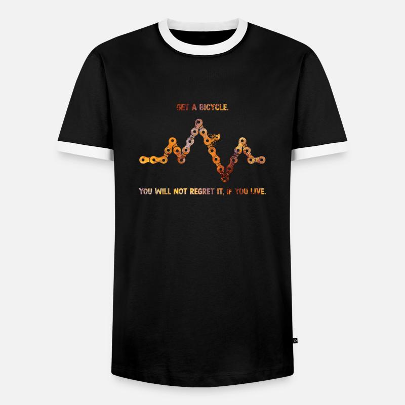 Get a Bicycle - Men's Ringer Shirt - black/white